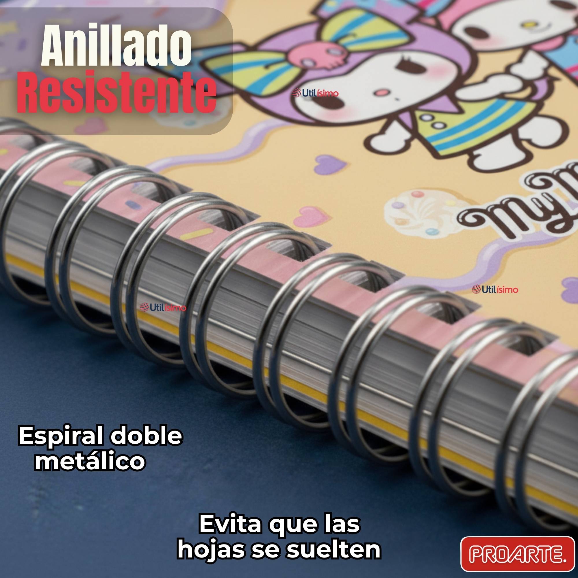 PACK 5 CUADERNOS UNIVERSITARIO MY MELODY & KUROMI PROARTE 7MM 100 HOJAS DISEÑOS SURTIDOS - 6