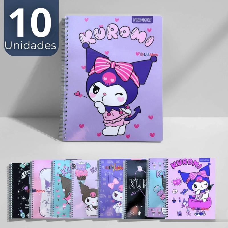 PACK 10 CUADERNOS UNIVERSITARIO MY MELODY & KUROMI PROARTE 7MM 100 HOJAS DISEÑOS SURTIDOS - 1