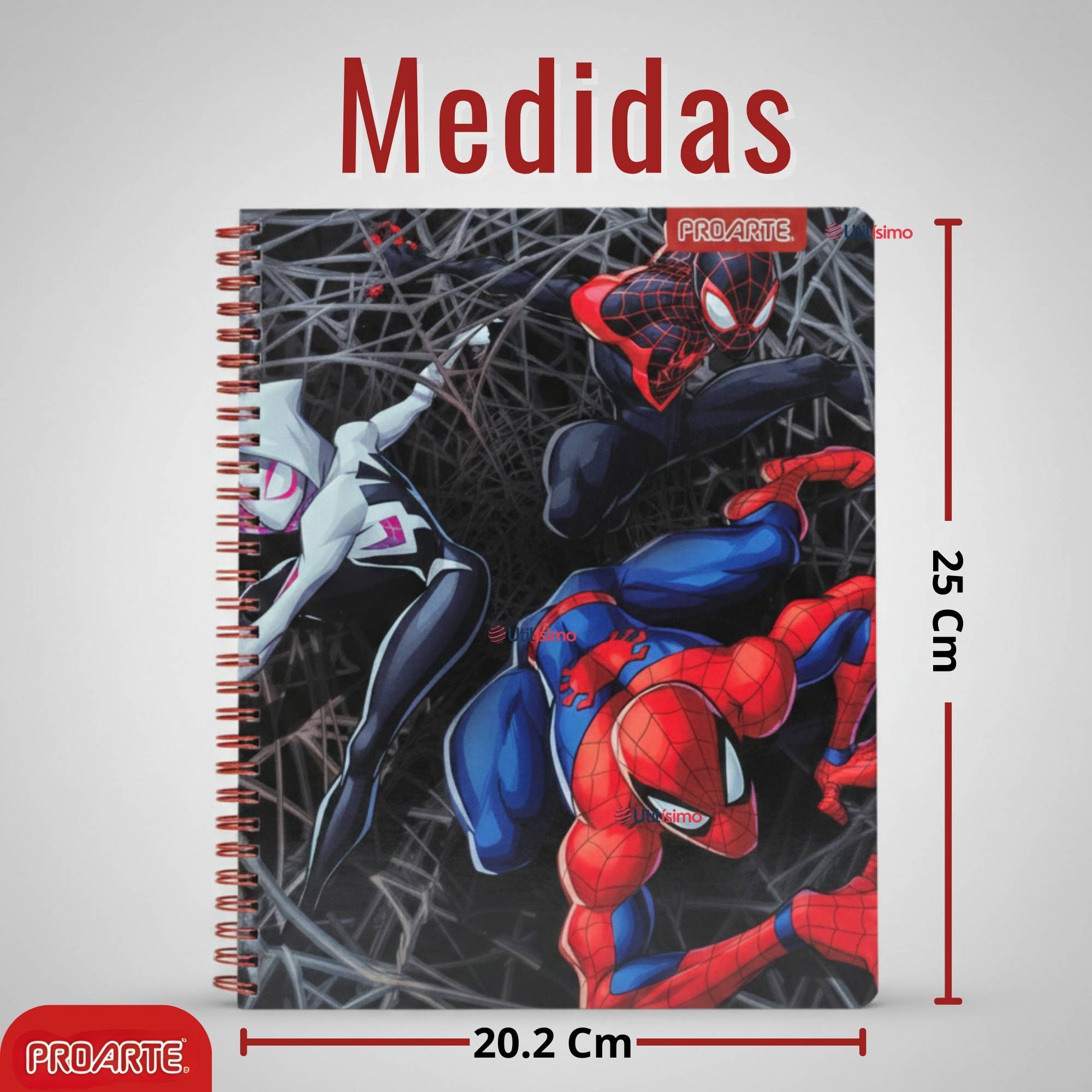 PACK 5 CUADERNOS UNIVERSITARIOS SPIDERMAN 100 HOJAS PROARTE DISEÑOS SURTIDOS - 4