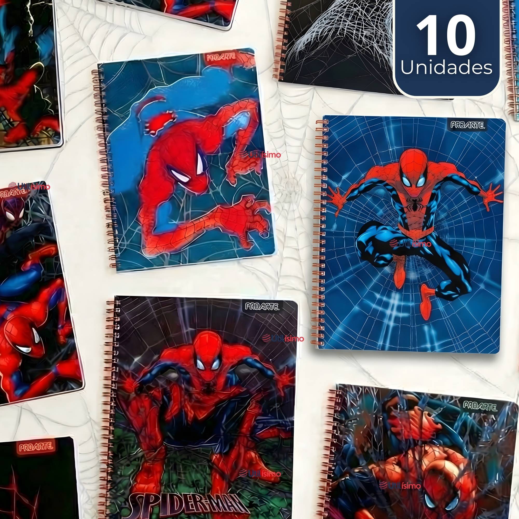 PACK 10 CUADERNOS UNIVERSITARIOS SPIDERMAN 100 HOJAS PROARTE DISEÑOS SURTIDOS - 1