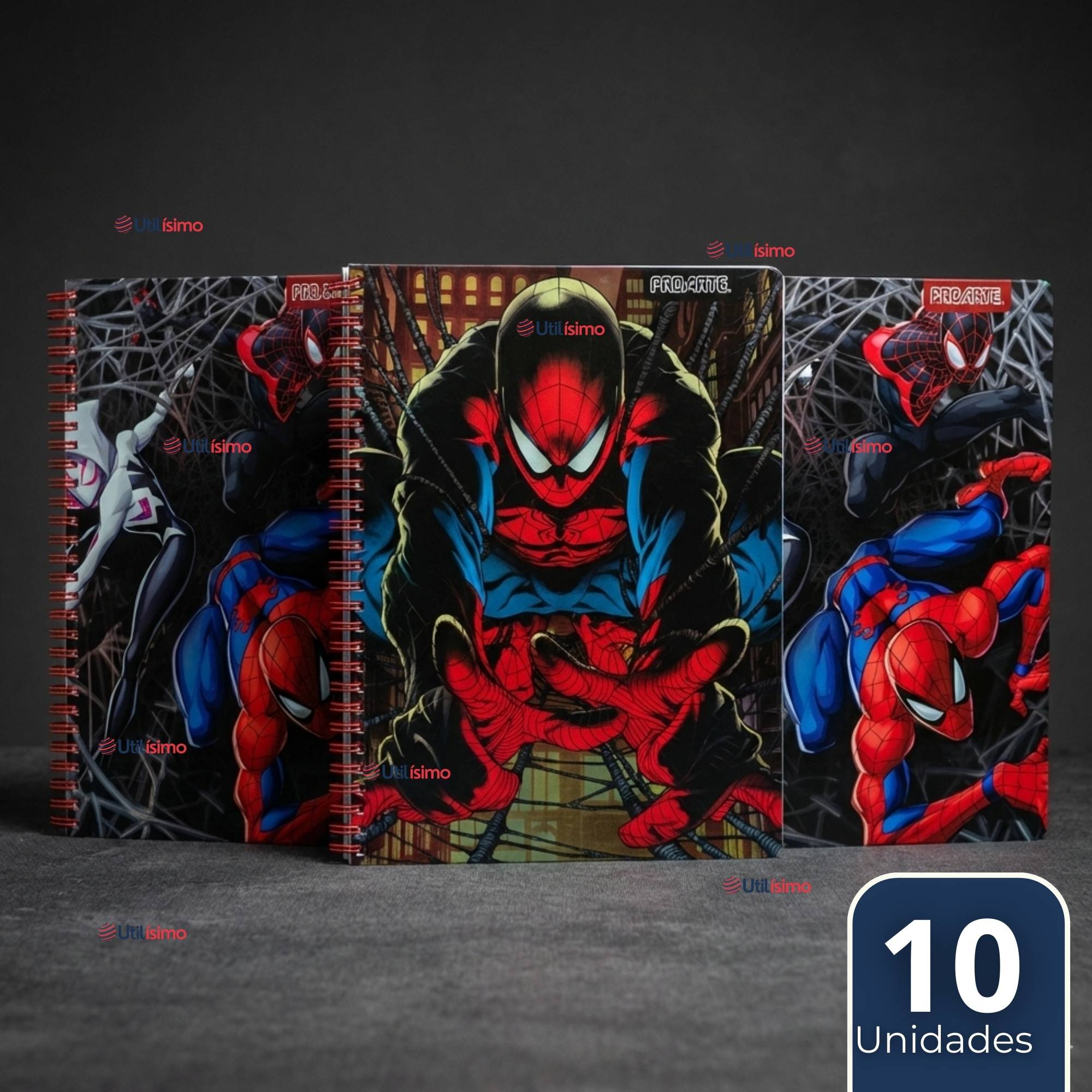 PACK 10 CUADERNOS UNIVERSITARIOS SPIDERMAN 100 HOJAS PROARTE DISEÑOS SURTIDOS - 1