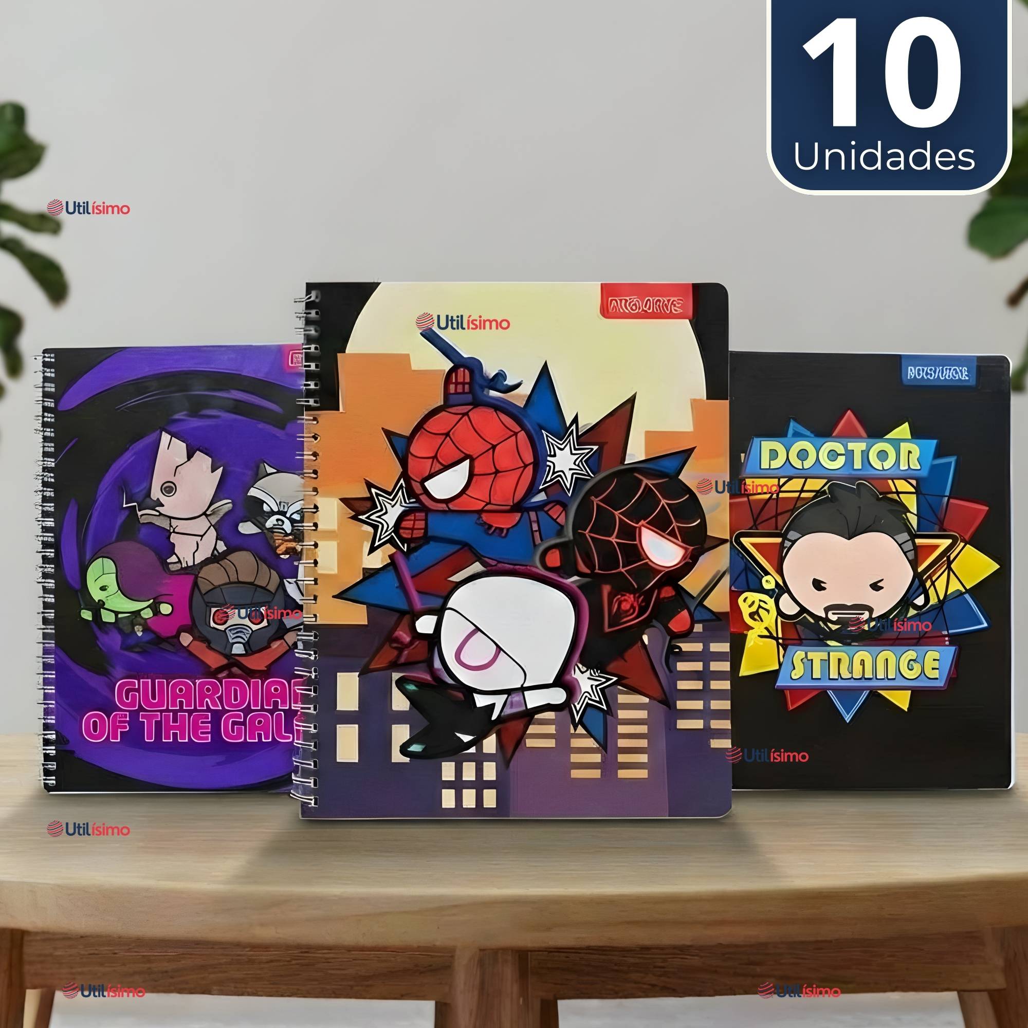 PACK 10 CUADERNOS UNIVERSITARIOS MARVEL HEROES 100 HOJAS PROARTE DISEÑOS SURTIDOS - 1