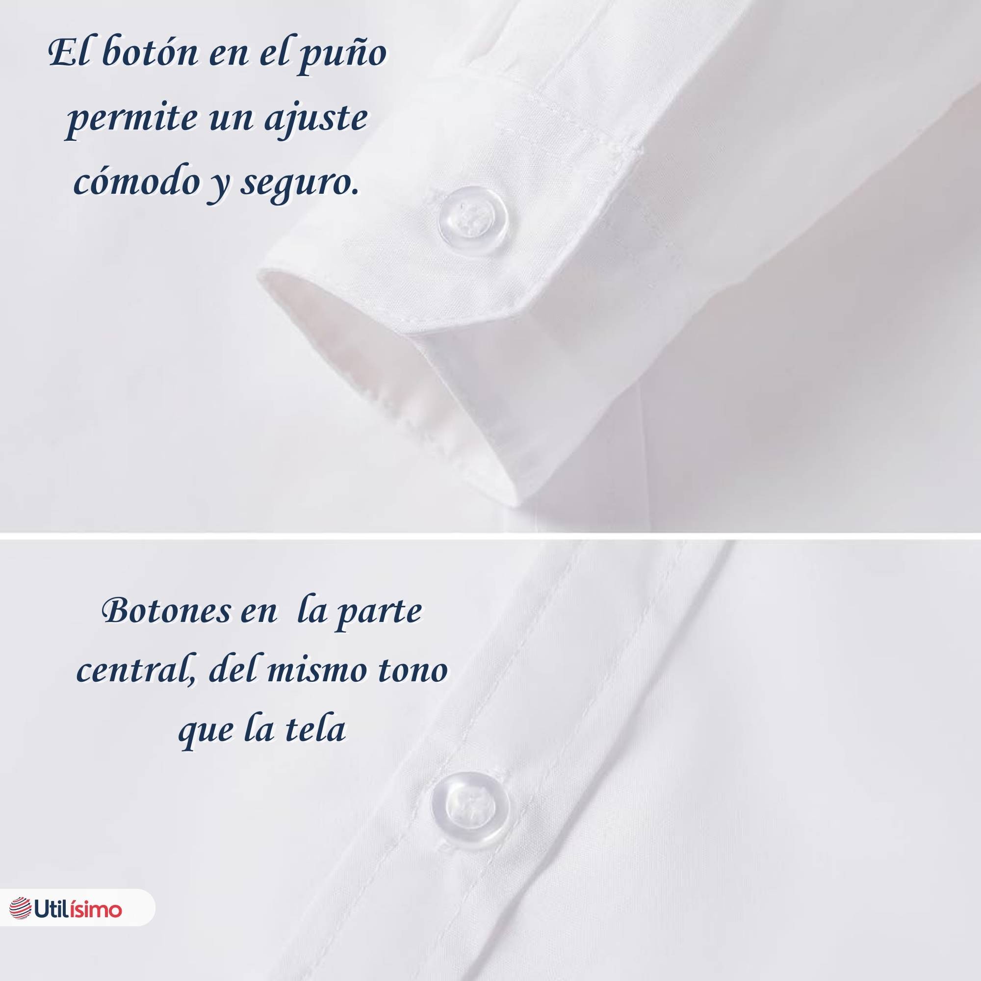 PACK 3 CAMISA ESCOLAR BLANCA MANGA LARGA COLEGIO PARA NIÑOS - 2