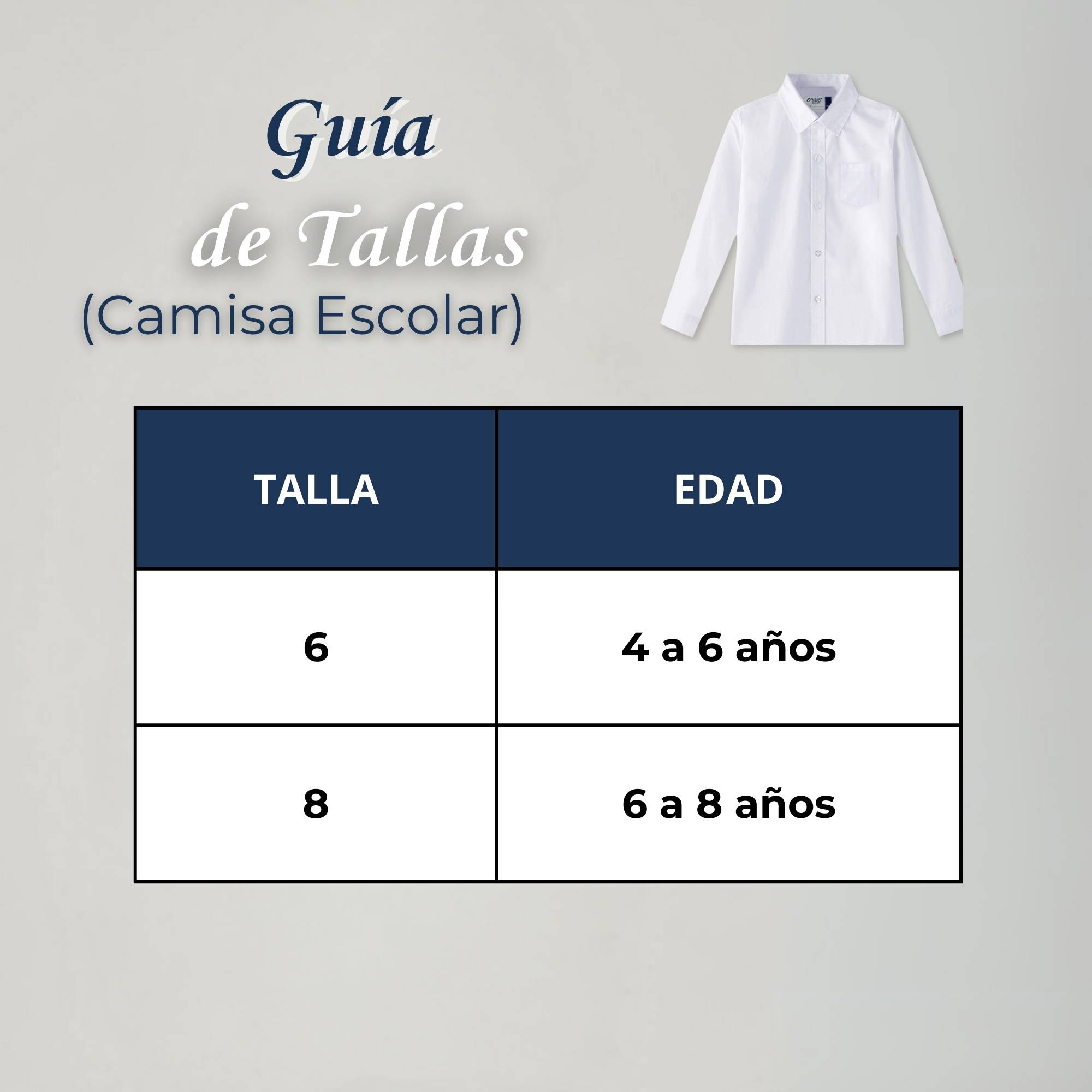 PACK 3 CAMISA ESCOLAR BLANCA MANGA LARGA COLEGIO PARA NIÑOS - 8