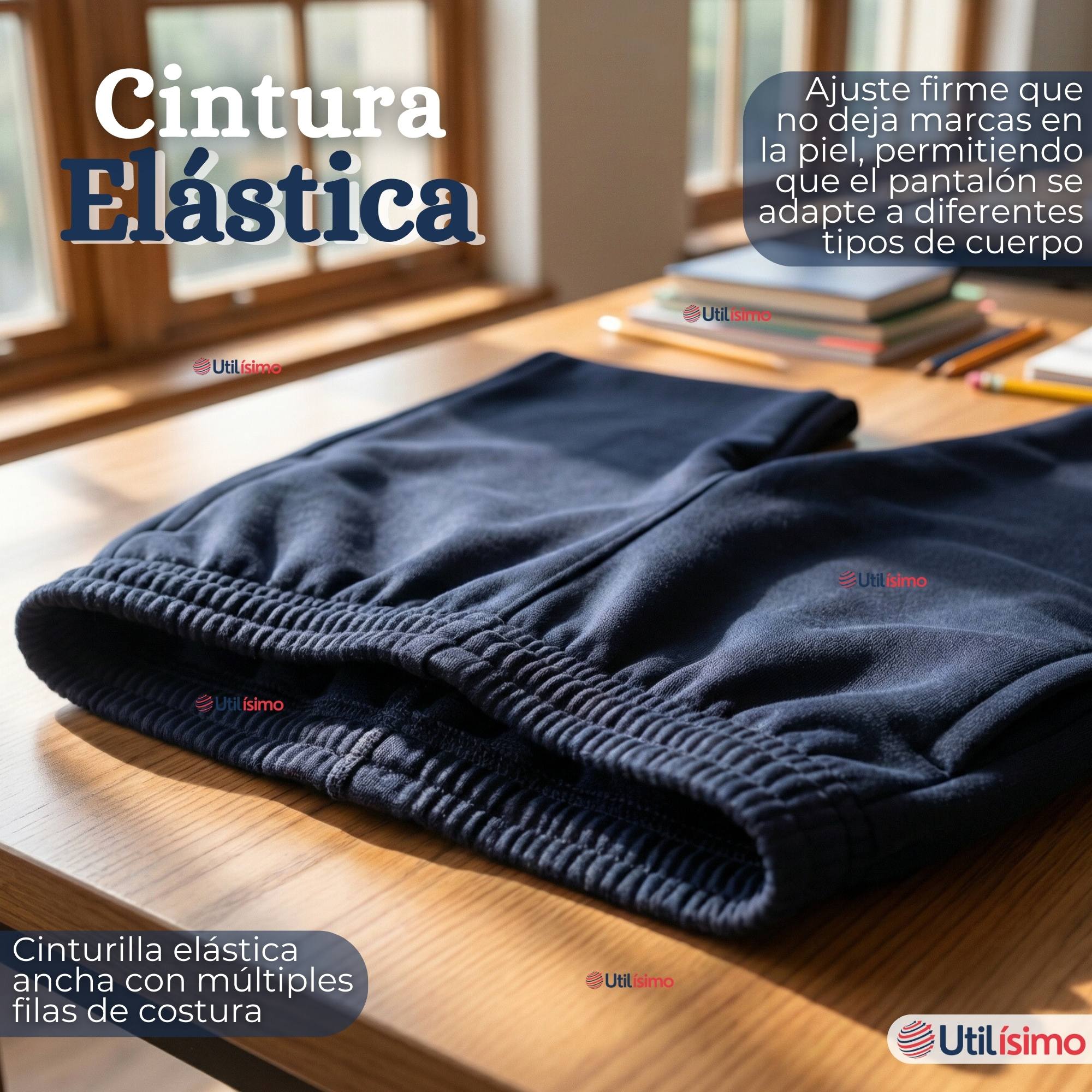 BUZO PANTALON ESCOLAR NIÑA UNISEX 100% ALGODON AZUL BOTA ACANALADA 3 A 16 AÑOS - 9