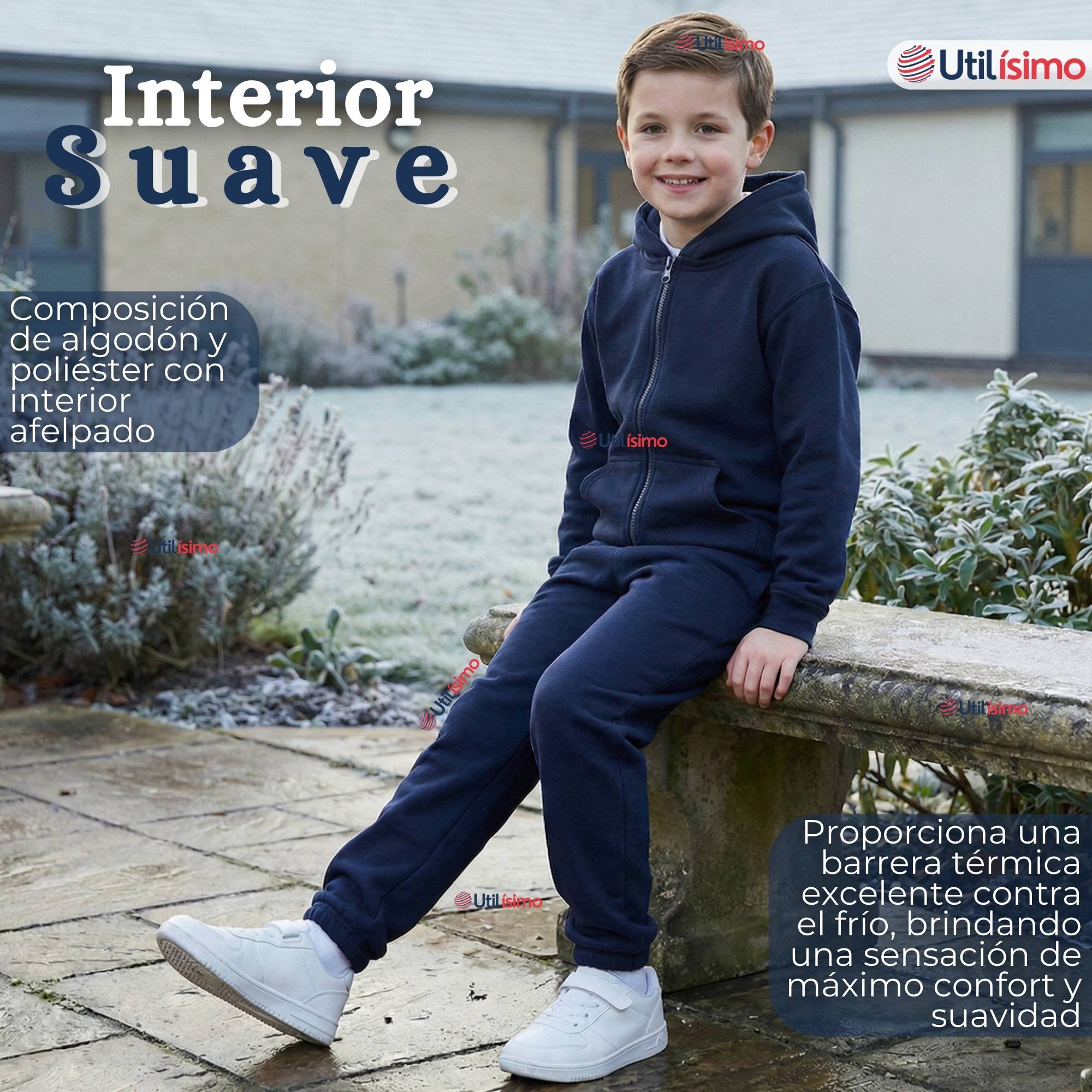 PACK 2 CONJUNTOS ESCOLARES BUZO PANTALON Y POLERON 100% ALGODON NIÑA UNISEX AZUL 3 A 16 AÑOS - 2