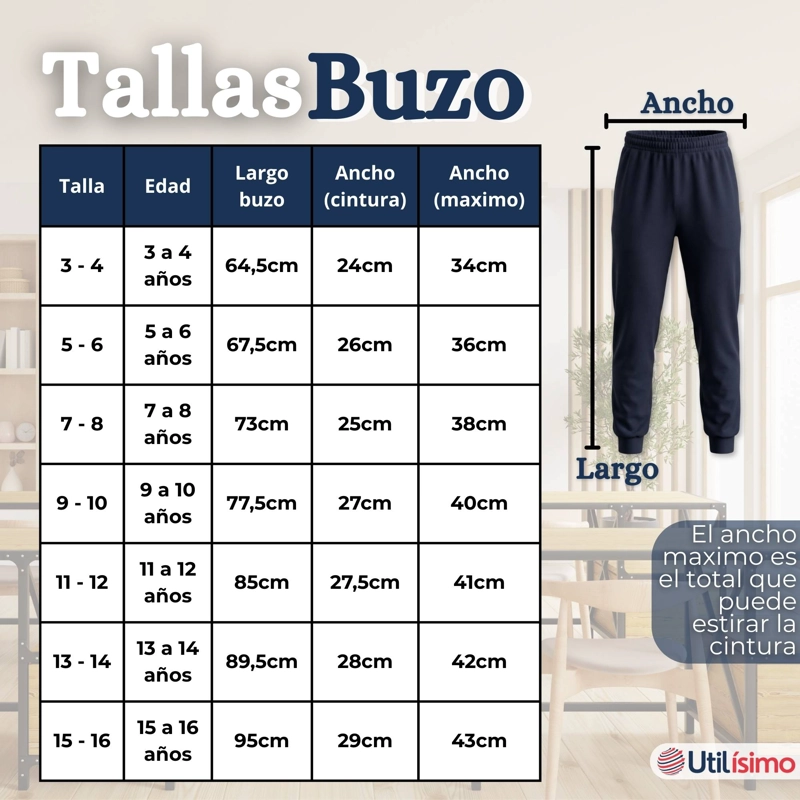 PACK 2 CONJUNTOS ESCOLARES BUZO PANTALON Y POLERON 100% ALGODON NIÑA UNISEX AZUL 3 A 16 AÑOS - 7