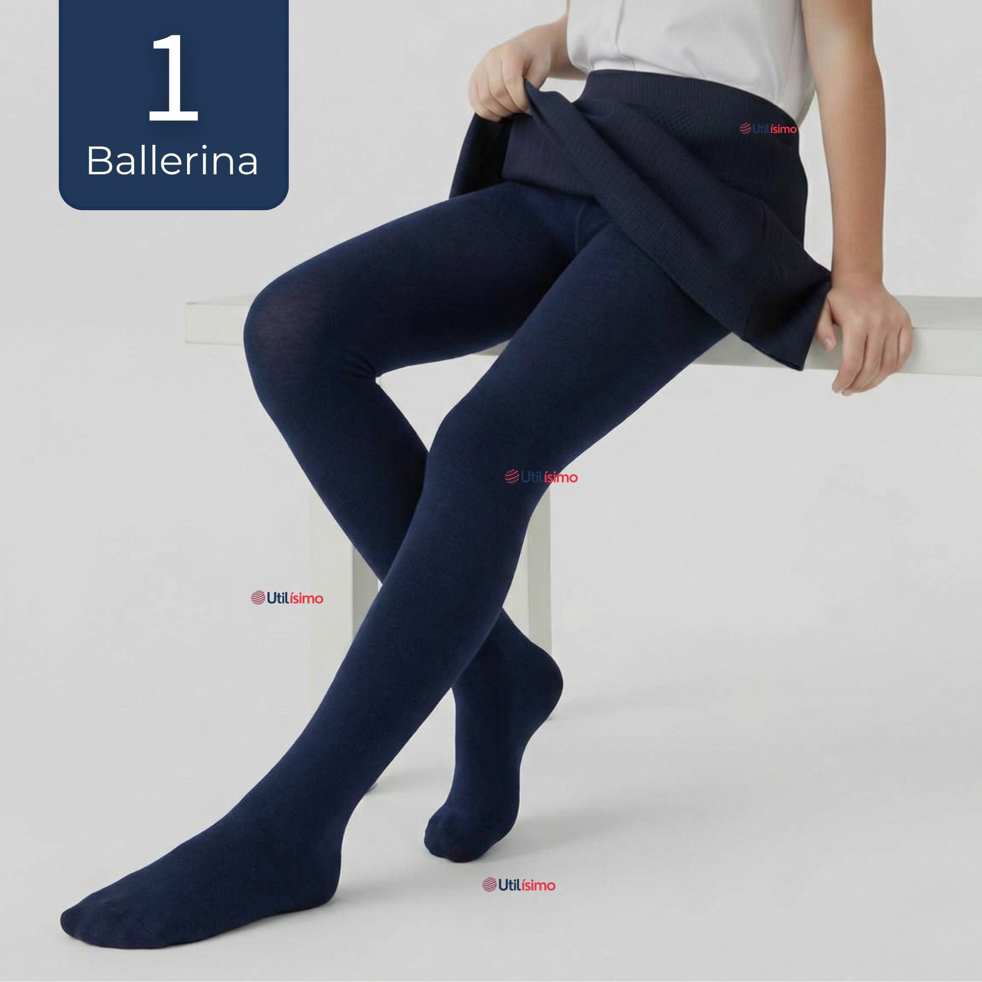 PANTY BALLERINAS ESCOLARES NIÑA ALGODON AZUL - 1