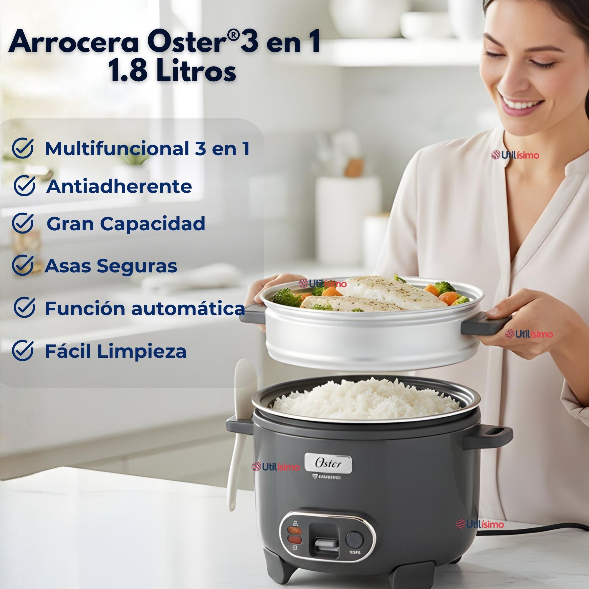 OSTER ARROCERA 3EN1,RECUBRIMIENTO ANTIADHERENTE 1,8 L OSTER DIAMONDFORCEN,CKSTRC10DFSKE VERSION 2026 - 6