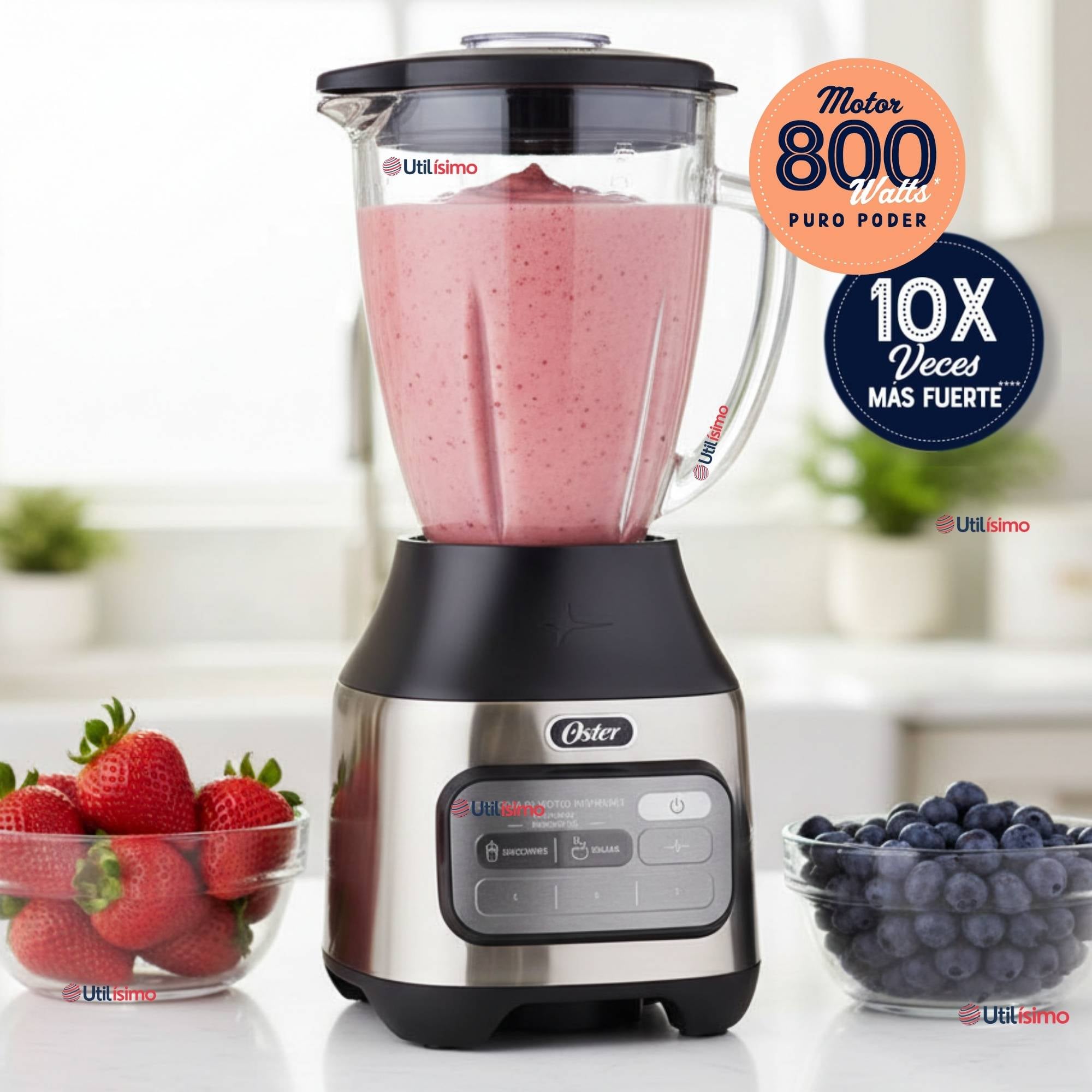 LICUADORA OSTER® CON TECNOLOGIA REVERSIBLE, 2 PROGRAMAS AUTOMATICOS Y 3 VELOCIDADES MAS PULSO - 1