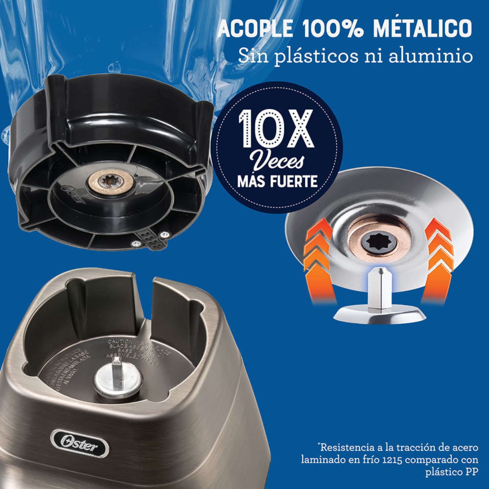 LICUADORA OSTER® PROGRAMAS AUTOMATICOS TECNOLOGIA REVERSIBLE,TACTIL Y VASO BLEND-N-GO BLSTPYG1312XBG - 13