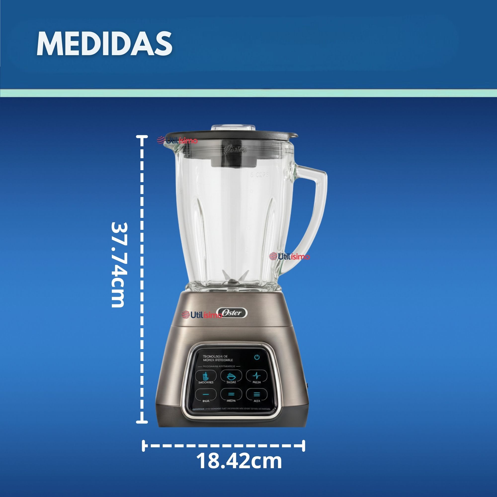 LICUADORA OSTER® PROGRAMAS AUTOMATICOS TECNOLOGIA REVERSIBLE,TACTIL Y VASO BLEND-N-GO BLSTPYG1312XBG - 9