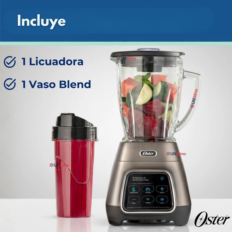 LICUADORA OSTER® PROGRAMAS AUTOMATICOS TECNOLOGIA REVERSIBLE,TACTIL Y VASO BLEND-N-GO BLSTPYG1312XBG - 10