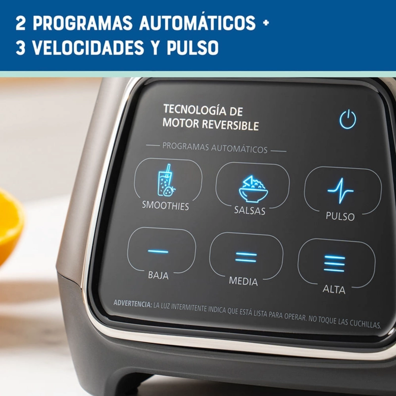 LICUADORA OSTER® PROGRAMAS AUTOMATICOS TECNOLOGIA REVERSIBLE,TACTIL Y VASO BLEND-N-GO BLSTPYG1312XBG - 12