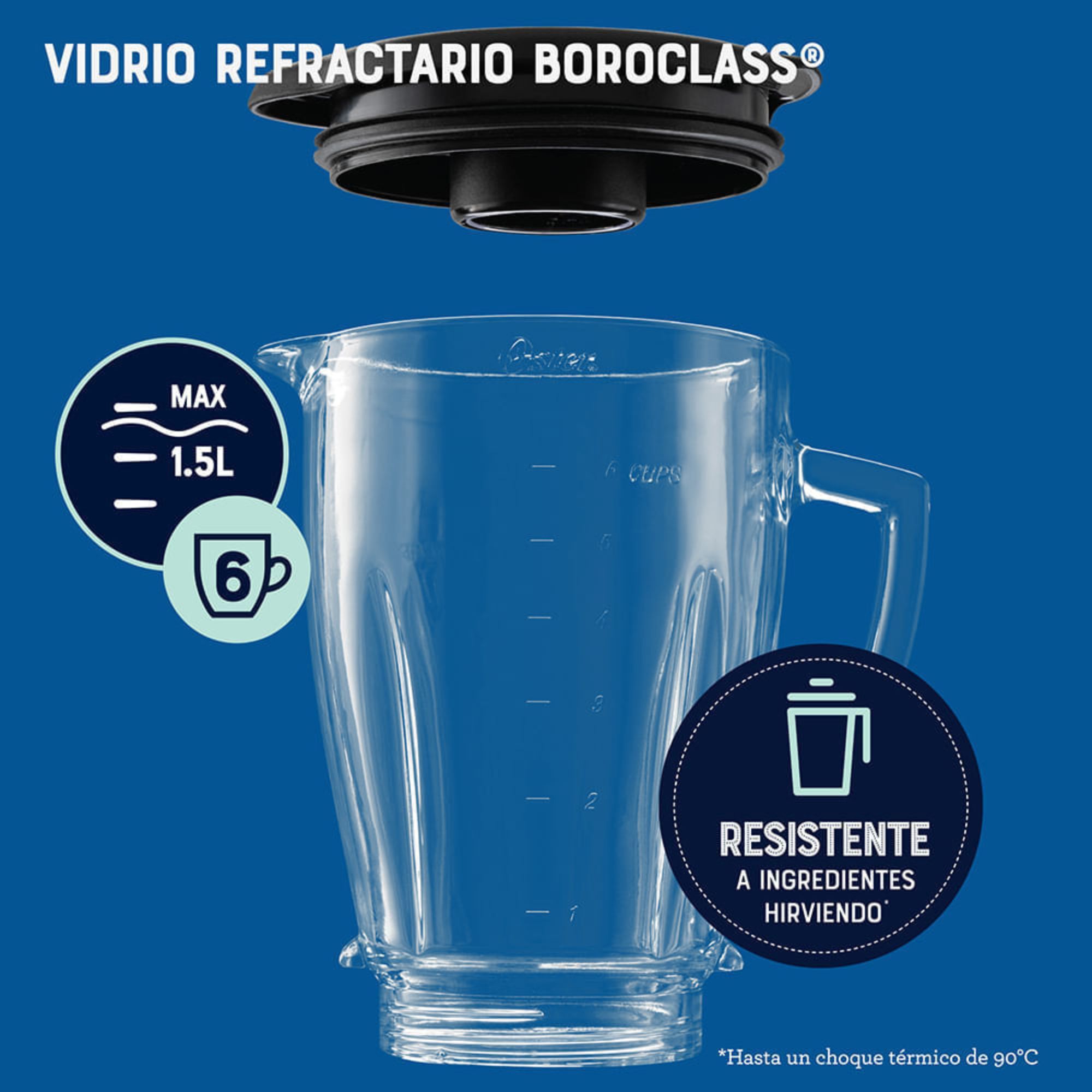LICUADORA OSTER® PROGRAMAS AUTOMATICOS TECNOLOGIA REVERSIBLE,TACTIL Y VASO BLEND-N-GO BLSTPYG1312XBG - 13