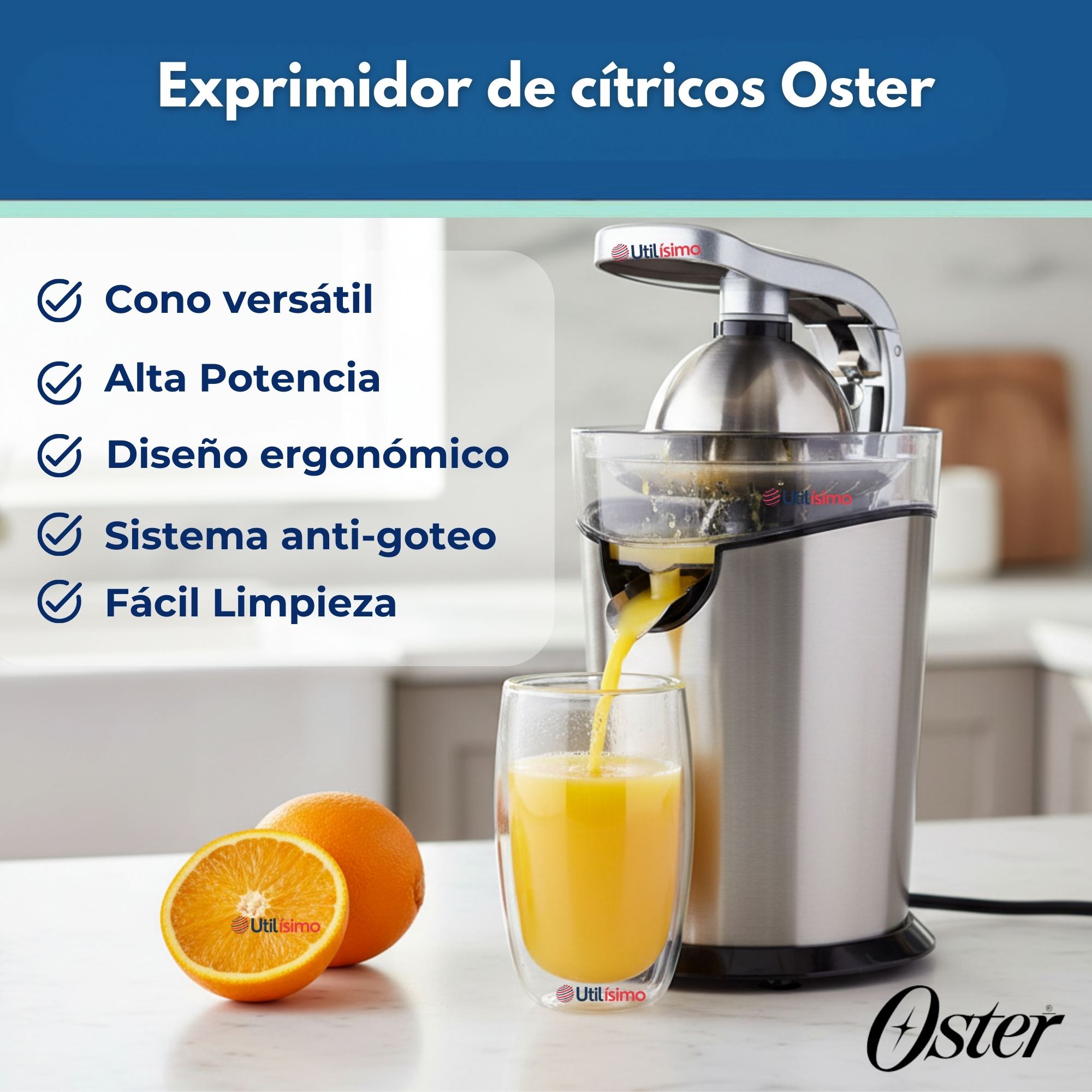 EXPRIMIDOR DE CITRICOS OSTER® DE ACERO INOXIDABLE FPSTJU4200 VERSION 2026 - 3