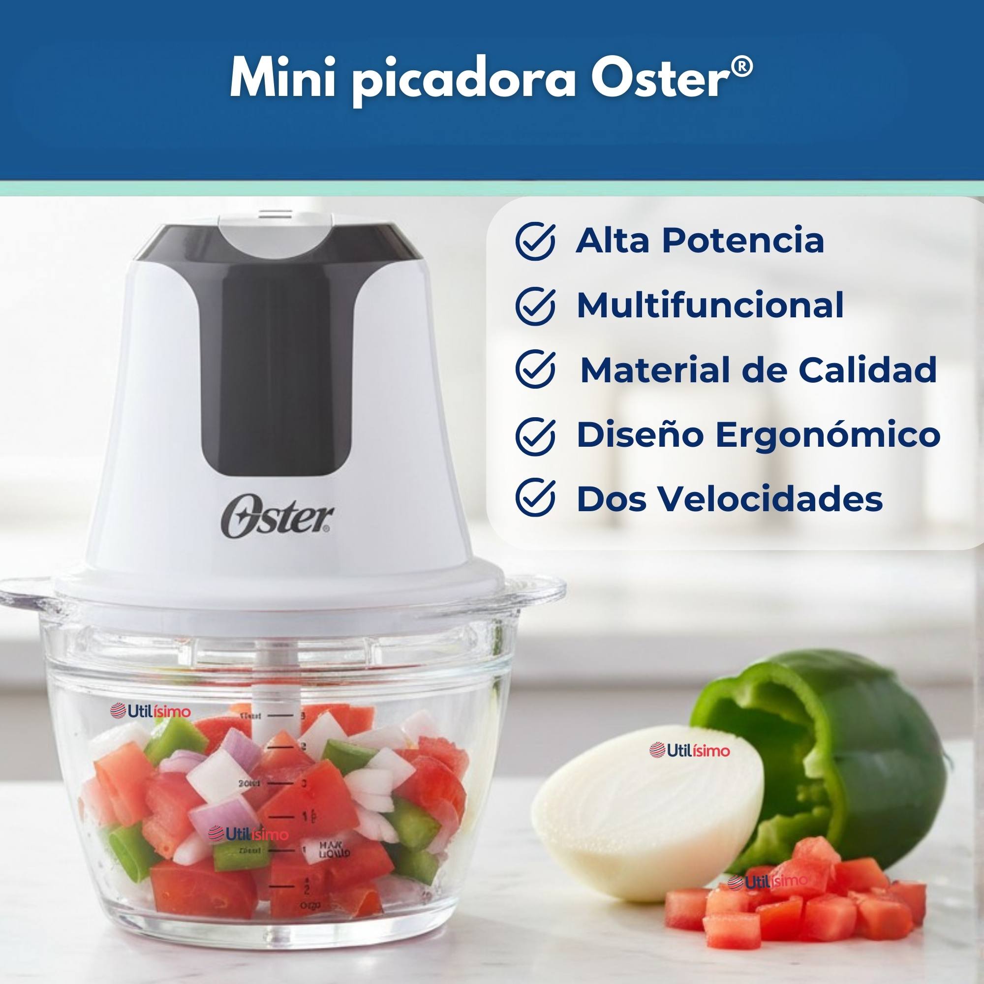MINI PICADORA OSTER® 3 TAZAS CON TAZON DE VIDRIO FPSTFP3340 VERSION 2026 - 6