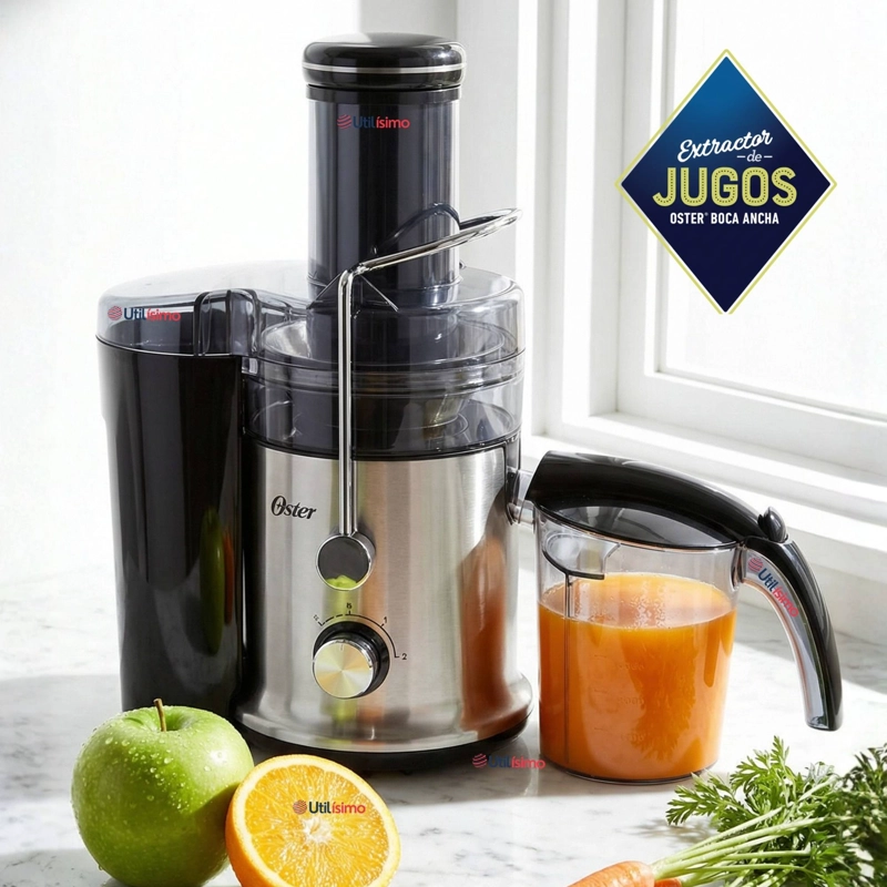 OSTER® EXTRACTOR DE JUGOS, CON 2 VELOCIDADES + PULSO,FACIL DE LIMPIAR, NEGRO Y PLATEADO,FPSTJE320S - 1