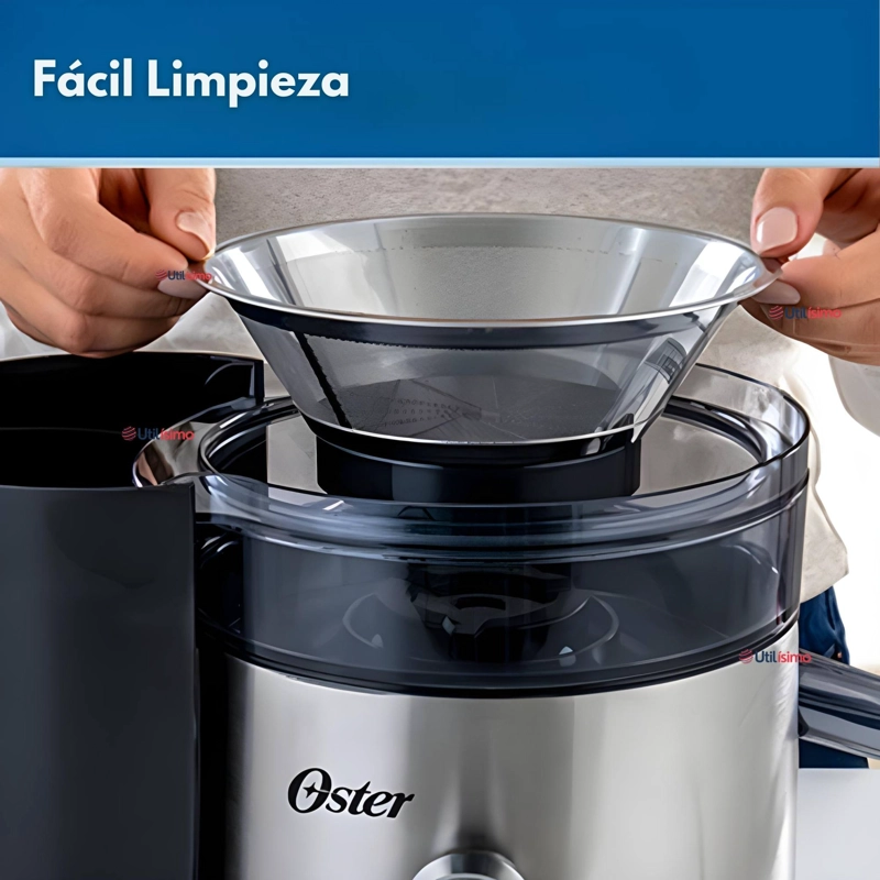 OSTER® EXTRACTOR DE JUGOS, CON 2 VELOCIDADES + PULSO,FACIL DE LIMPIAR, NEGRO Y PLATEADO,FPSTJE320S - 10