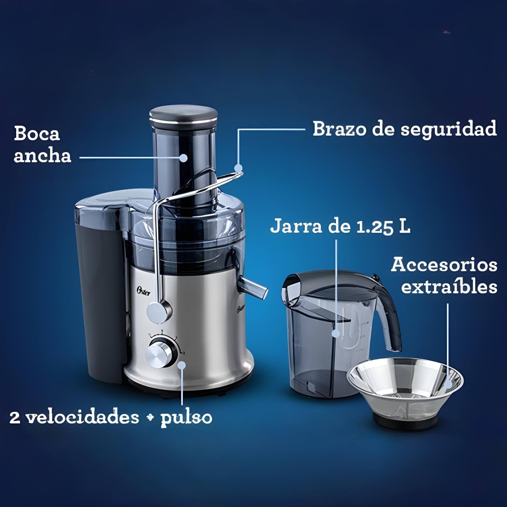 OSTER® EXTRACTOR DE JUGOS, CON 2 VELOCIDADES + PULSO,FACIL DE LIMPIAR, NEGRO Y PLATEADO,FPSTJE320S - 11