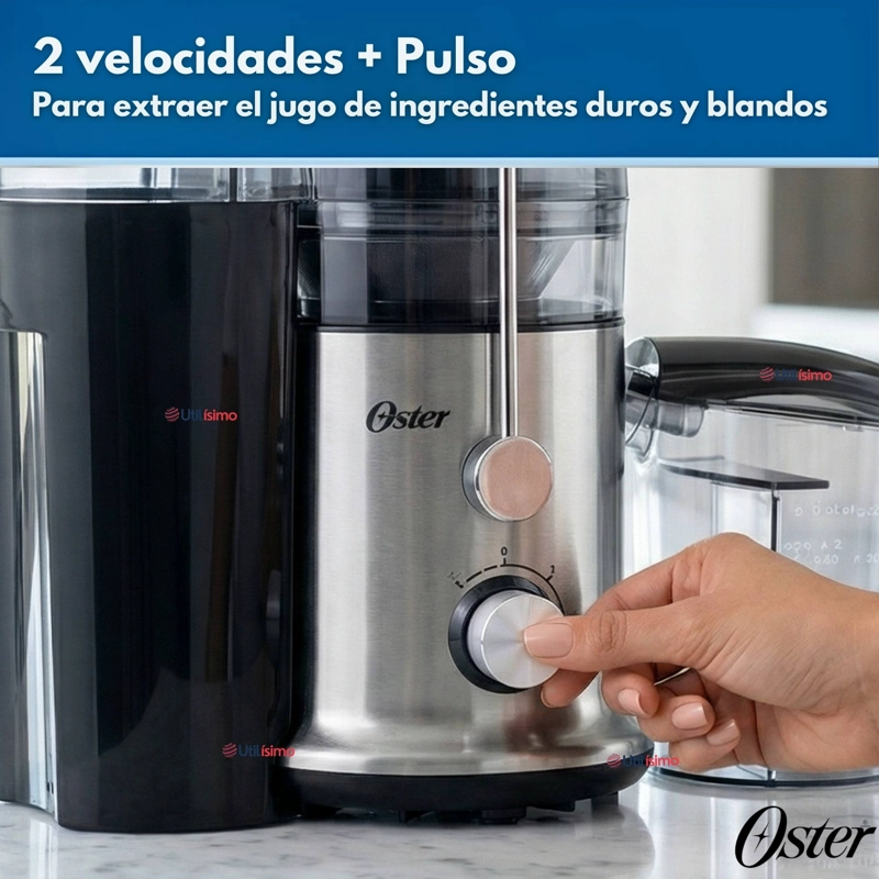 OSTER® EXTRACTOR DE JUGOS, CON 2 VELOCIDADES + PULSO,FACIL DE LIMPIAR, NEGRO Y PLATEADO,FPSTJE320S - 7