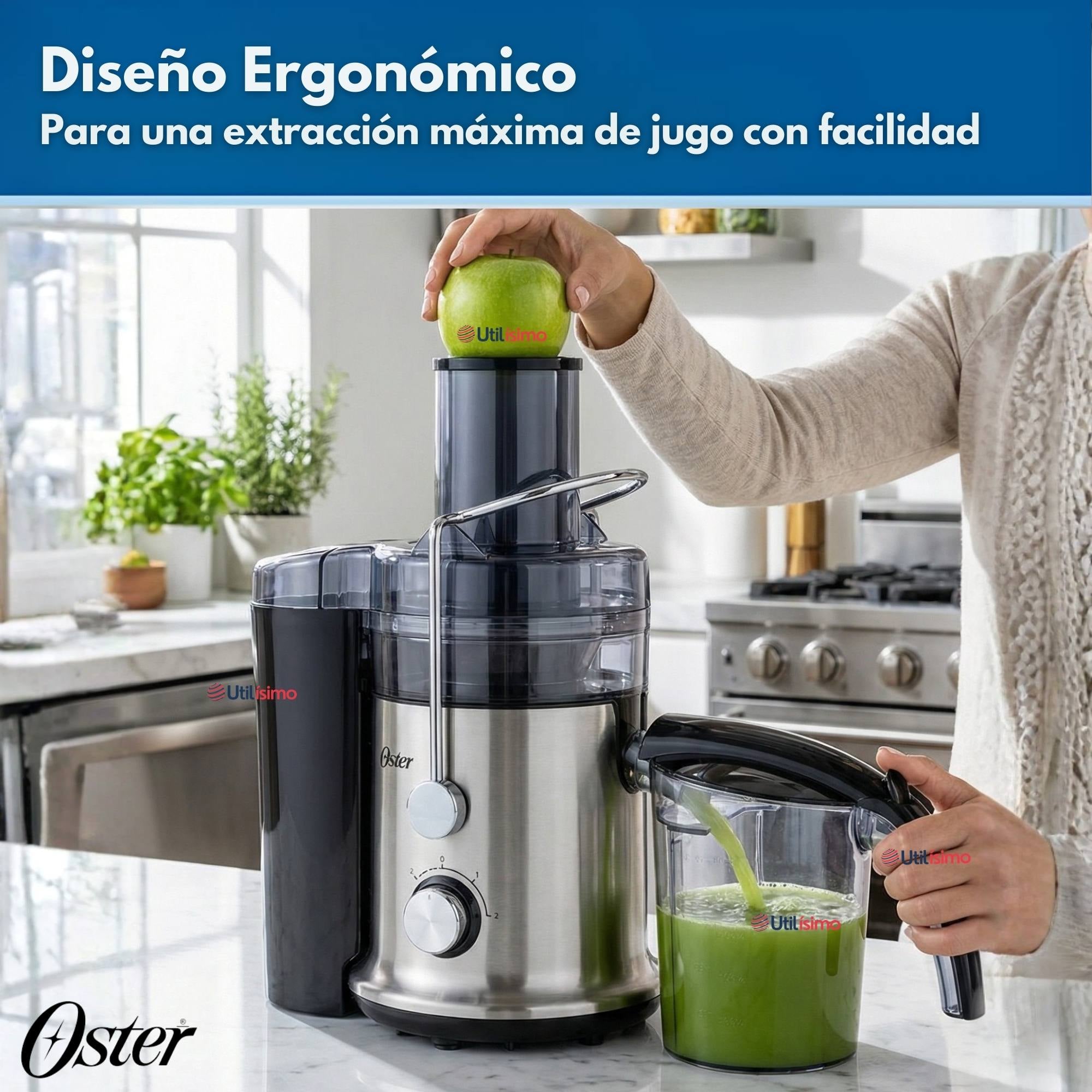 OSTER® EXTRACTOR DE JUGOS, CON 2 VELOCIDADES + PULSO,FACIL DE LIMPIAR, NEGRO Y PLATEADO,FPSTJE320S - 10