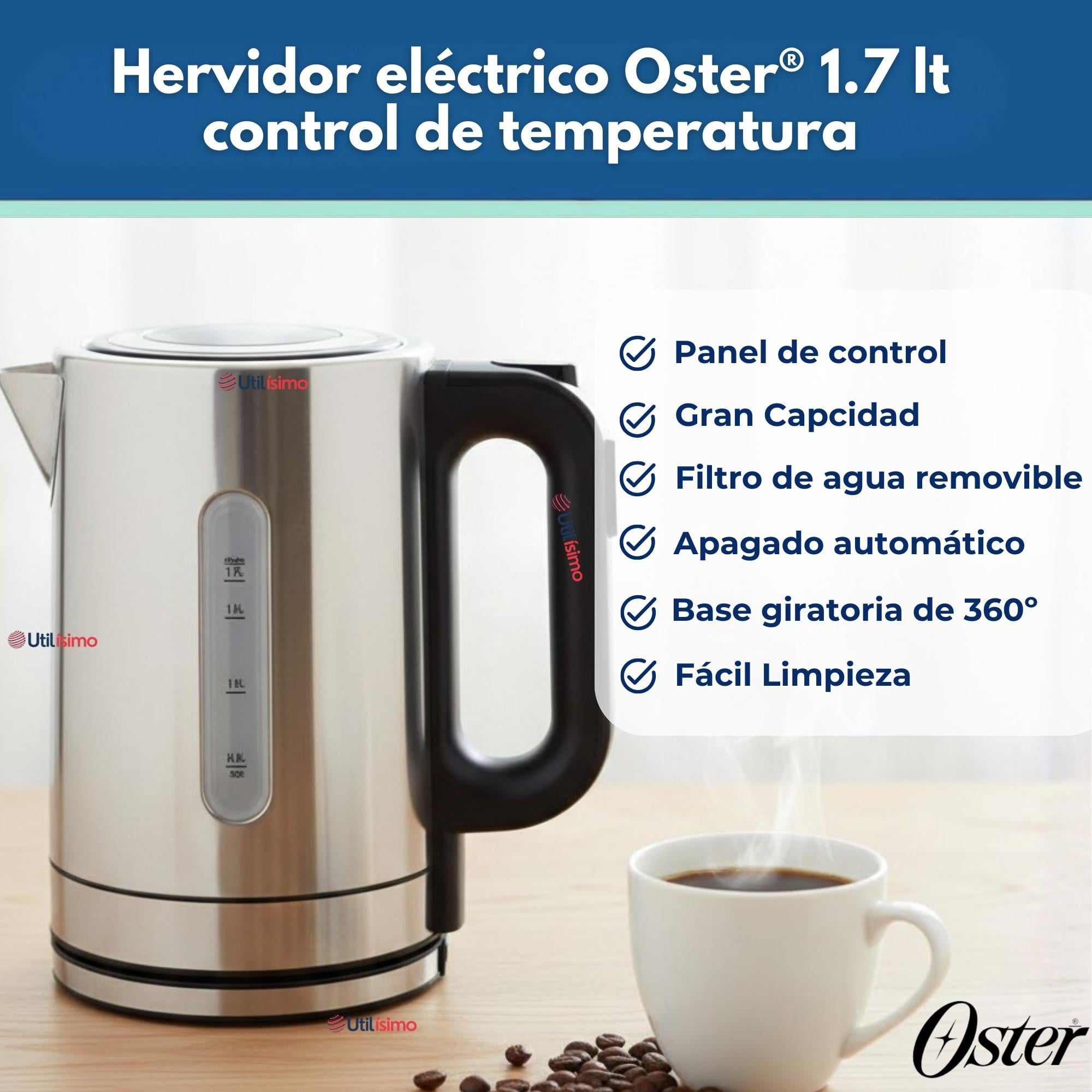HERVIDOR ELE CTRICO OSTER® 1.7 LT CONTROL DE TEMPERATURA BVSTKT8970 - 7