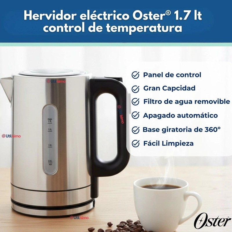 HERVIDOR ELE CTRICO OSTER® 1.7 LT CONTROL DE TEMPERATURA BVSTKT8970 - 7