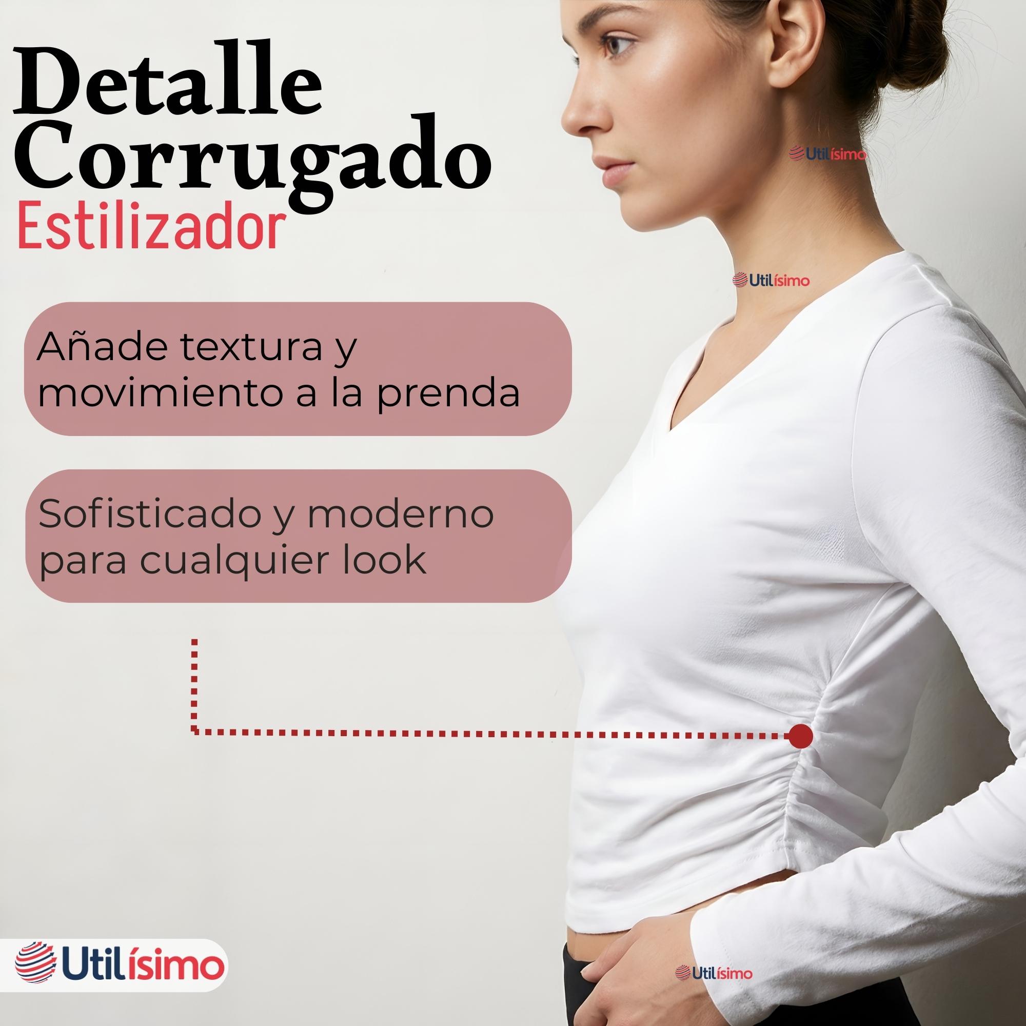 CAMISETA POLAR POLERA CUELLO V MUJER MANGA LARGA TELA ACANALADA COLORES SURTIDOS - 7