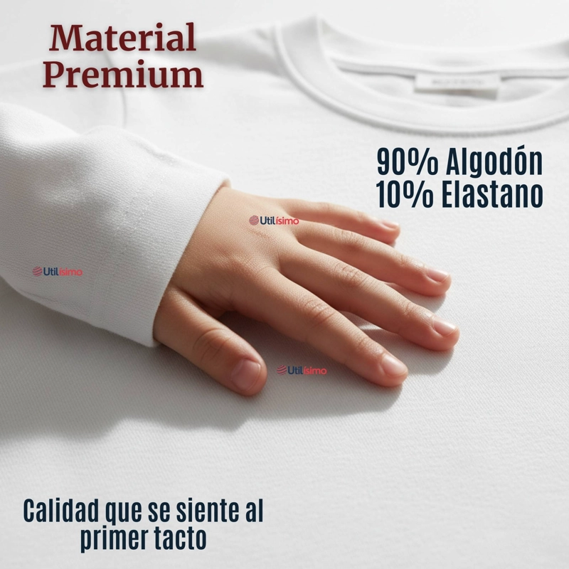 CAMISETA ALGODON MANGA LARGA POLERA PRIMERA CAPA BLANCO NIÑO - 7