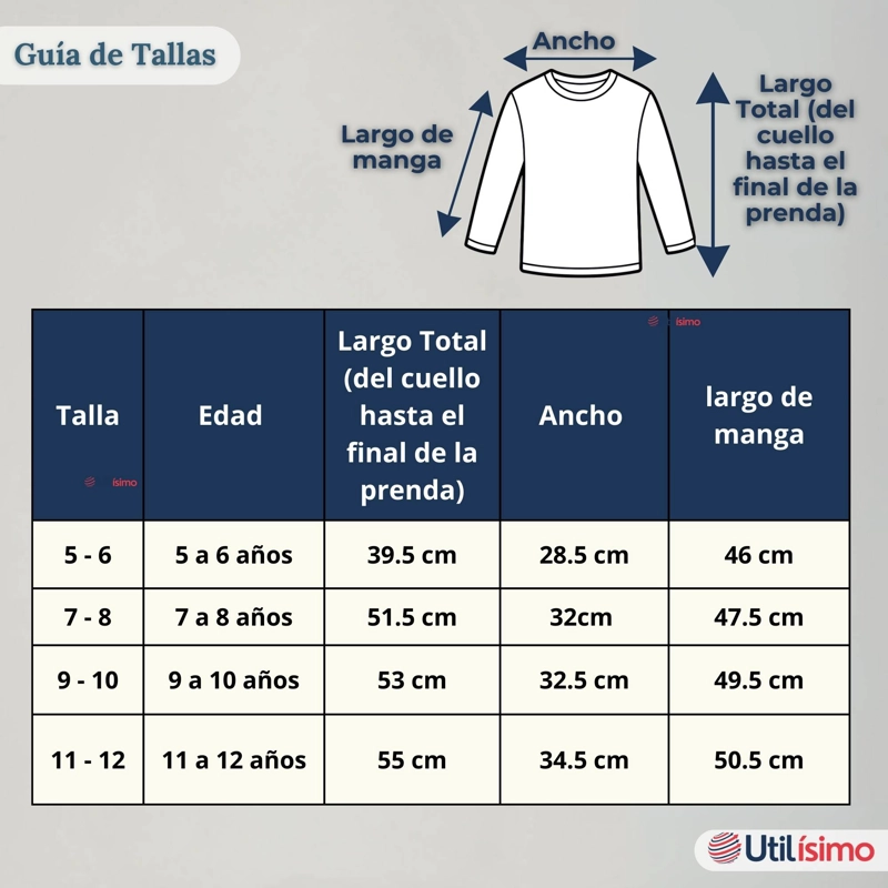 PACK 3 CAMISETAS ALGODON MANGA LARGA POLERA PRIMERA CAPA BLANCO NIÑO - 6
