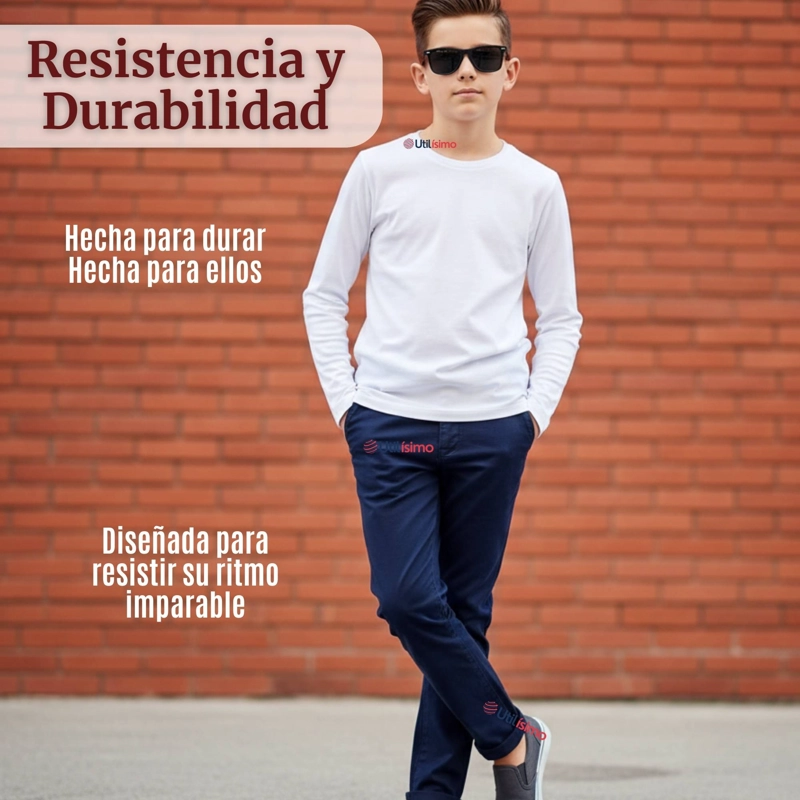 PACK 3 CAMISETAS ALGODON MANGA LARGA POLERA PRIMERA CAPA BLANCO NIÑO - 9