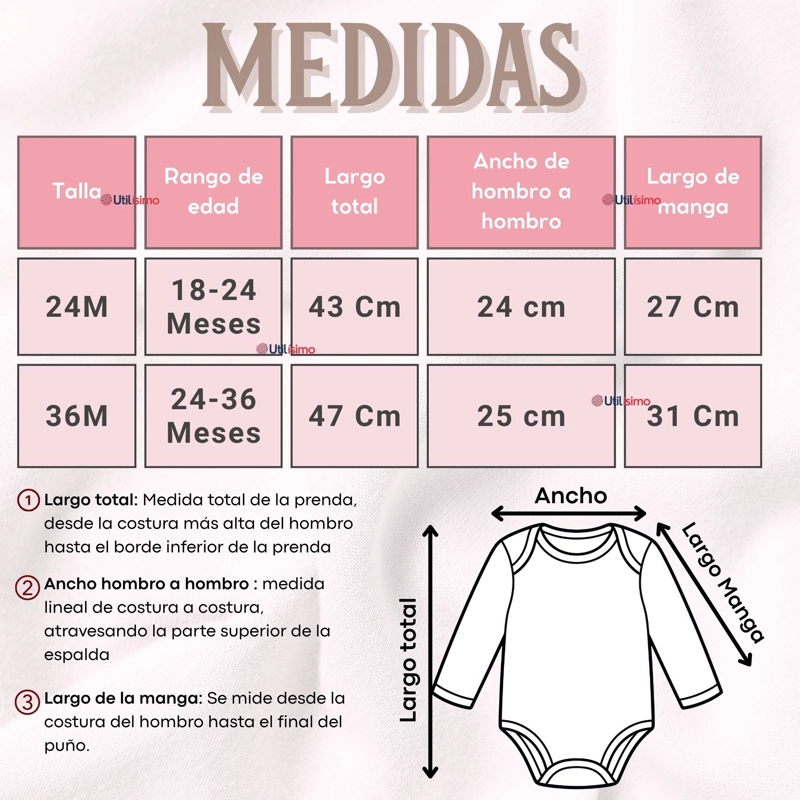 PACK 5 BODYS MANGA LARGA 100% ALGODON BEBE  NIÑA SWEET AND WILD - 5