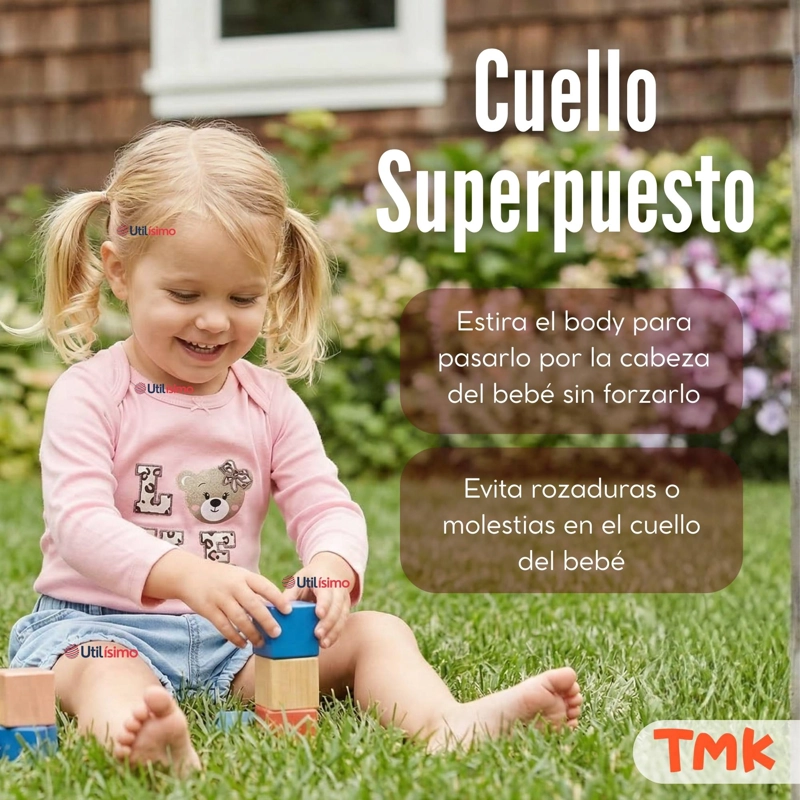 PACK 5 BODYS MANGA LARGA 100% ALGODON BEBE  NIÑA SWEET AND WILD - 8