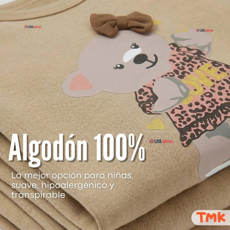 PACK 5 BODYS MANGA LARGA 100% ALGODON BEBE  NIÑA SWEET AND WILD - 7