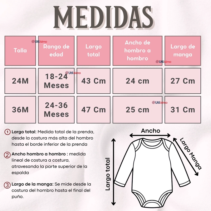 PACK 5 BODYS MANGA LARGA 100% ALGODON BEBE  NIÑA GOLDEN MAGIC - 5