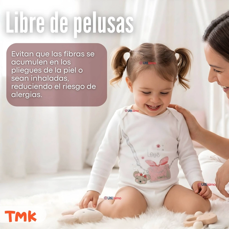 PACK 5 BODYS MANGA LARGA 100% ALGODON BEBE  NIÑA KOALA DREAMER - 2