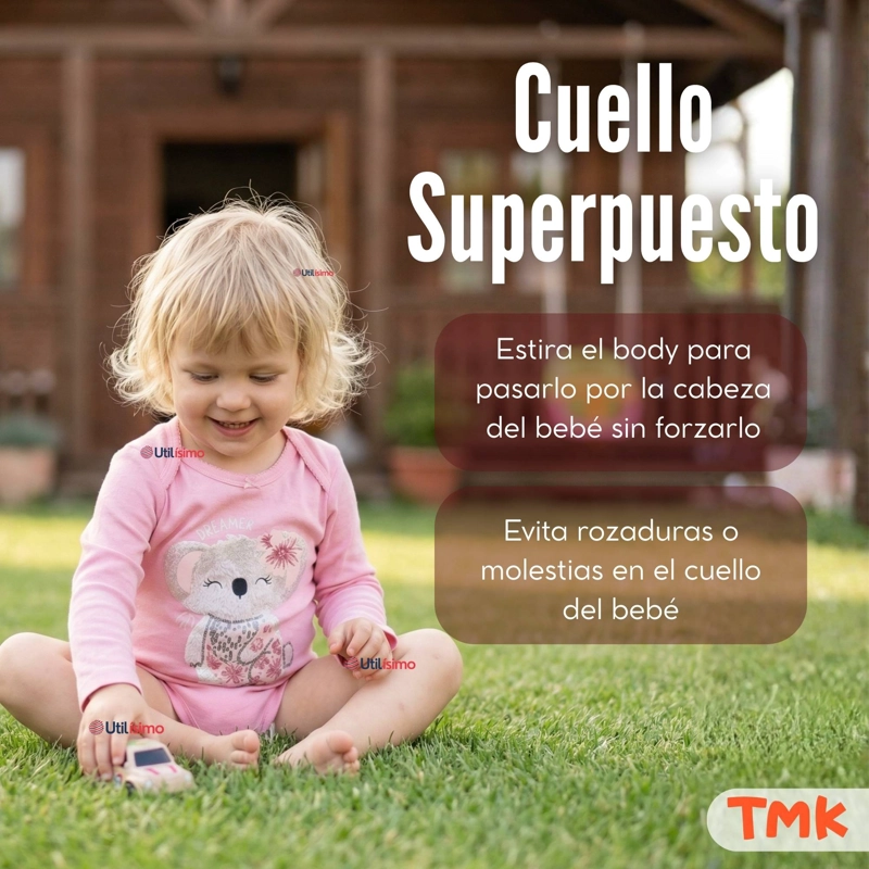 PACK 5 BODYS MANGA LARGA 100% ALGODON BEBE  NIÑA KOALA DREAMER - 8