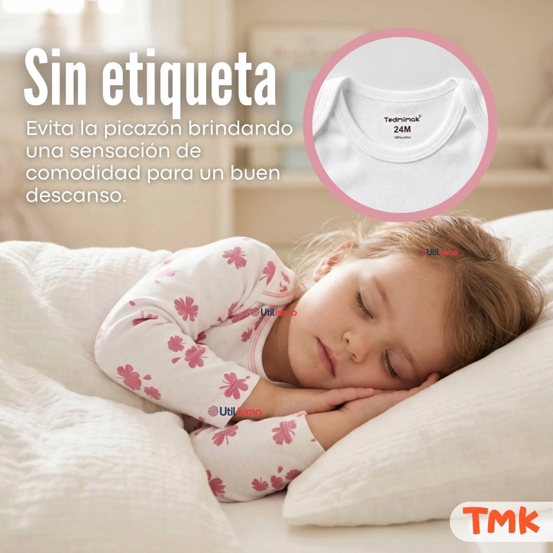 PACK 5 BODYS MANGA LARGA 100% ALGODON BEBE  NIÑA KOALA DREAMER - 10