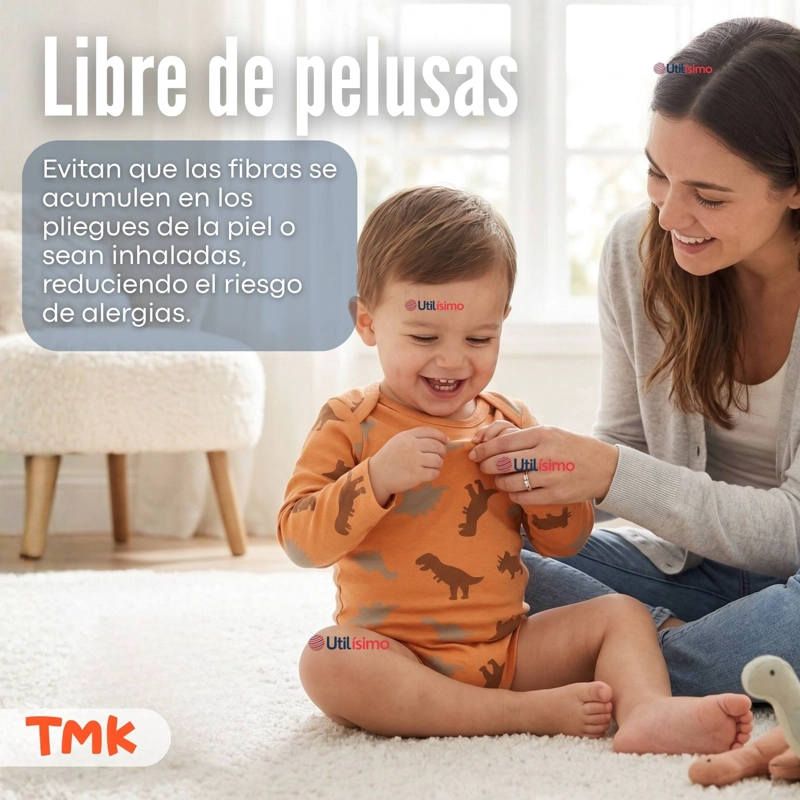 PACK 5 BODYS MANGA LARGA 100% ALGODON BEBE  NIÑO DINO AVENTURE - 9