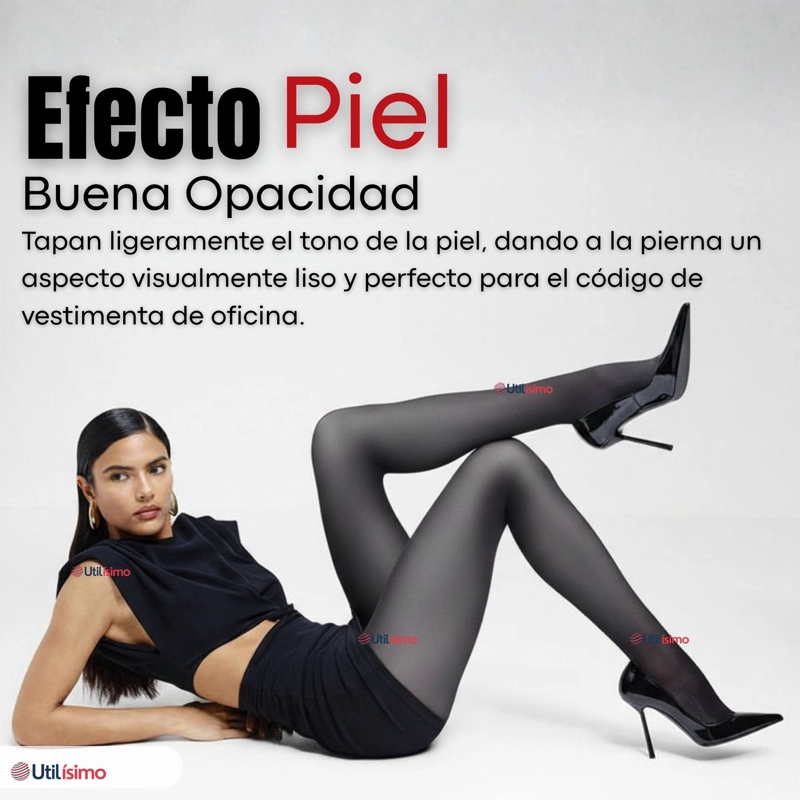 PACK 3 PANTYS SEMITRANSPARENTES ELASTICADAS OFICINA GRIS - 8