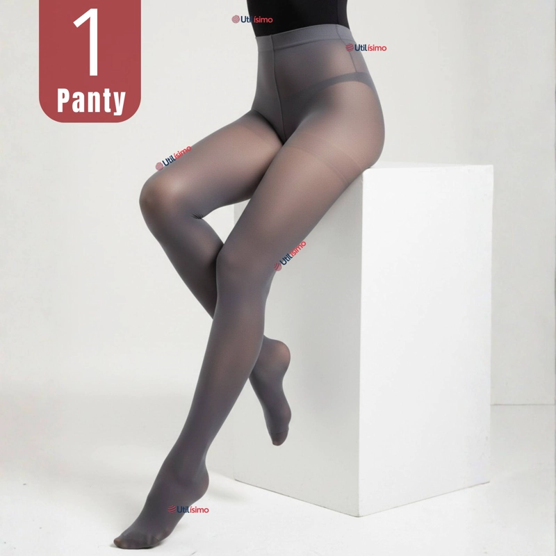 PANTYS SEMITRANSPARENTES ELASTICADAS OFICINA GRIS - 1