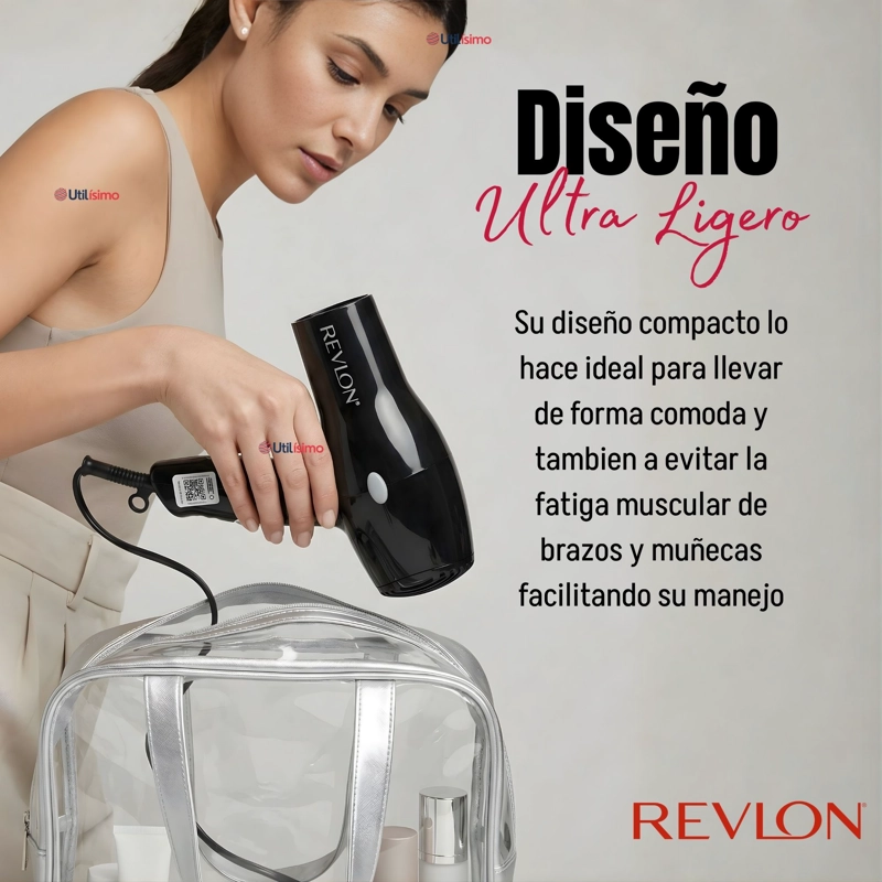 SECADOR DE CABELLO REVLON COMPACTO RVDR5260BLA2 1875W NEGRO - 5