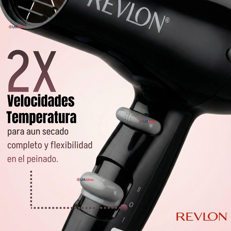SECADOR DE CABELLO REVLON COMPACTO RVDR5260BLA2 1875W NEGRO - 7