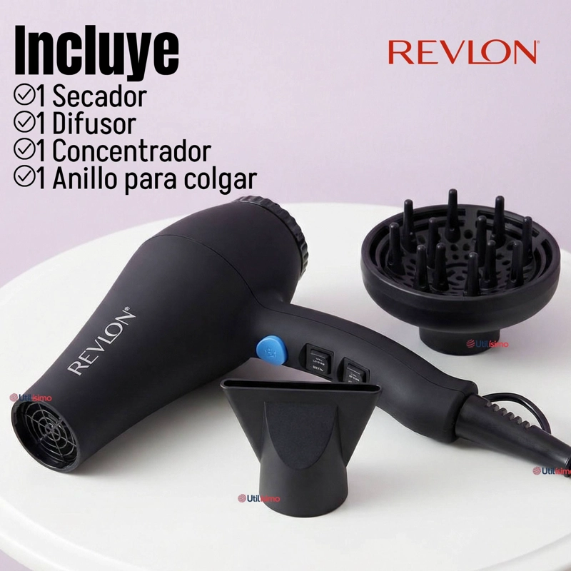 SECADOR DE CABELLO REVLON SMOOTH BRILLIANCE 1875W NEGRO - 8