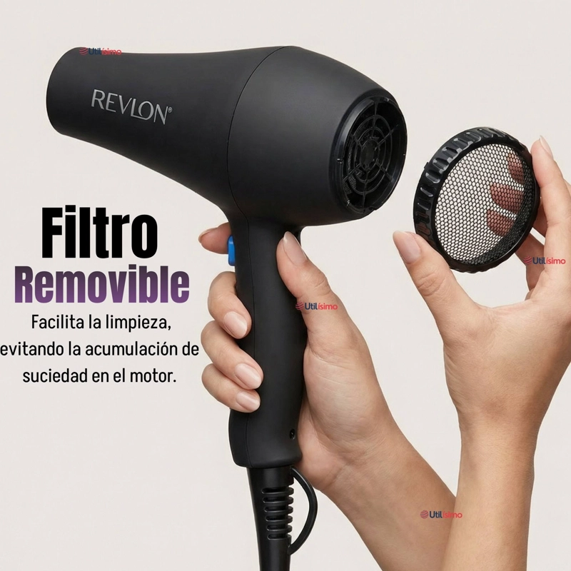 SECADOR DE CABELLO REVLON SMOOTH BRILLIANCE 1875W NEGRO - 3
