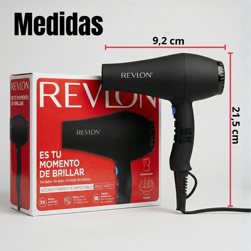 SECADOR DE CABELLO REVLON SMOOTH BRILLIANCE 1875W NEGRO - 7