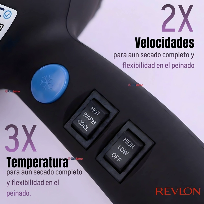 SECADOR DE CABELLO REVLON SMOOTH BRILLIANCE 1875W NEGRO - 12