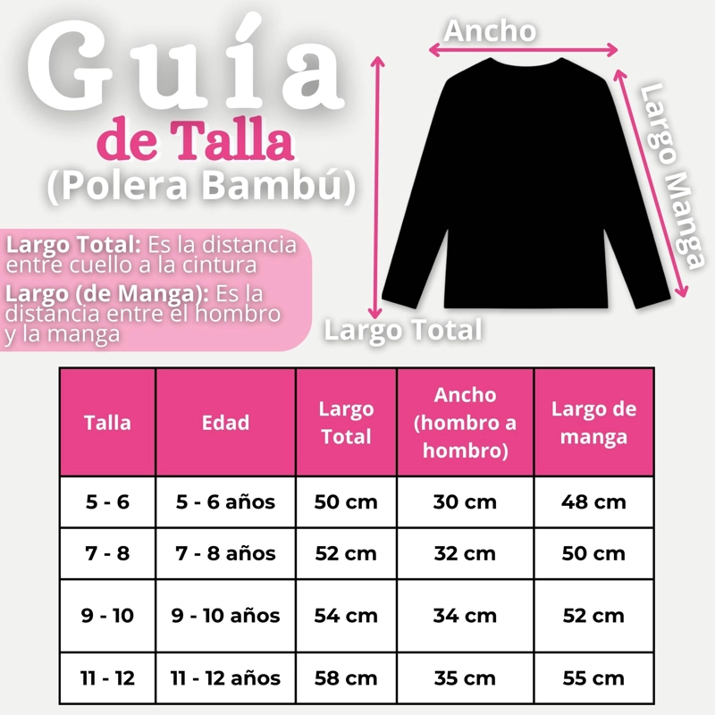 CAMISETA POLERA BAMBU CUELLO REDONDO PRIMERA CAPA MANGA LARGA COLORES SURTIDO NIÑA - 3