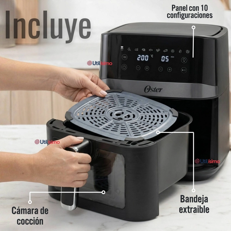 FREIDORA DE AIRE DIGITAL OSTER® CON RECUBRIMIENTO OSTER® DIAMONDFORCE, 4L DE CAPACIDAD, CKSTAF40WDDF - 4
